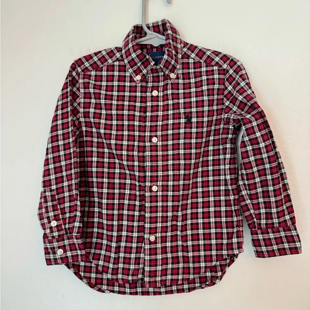 Ralph Lauren Red Plaid Toddler Button Down - Size 3T